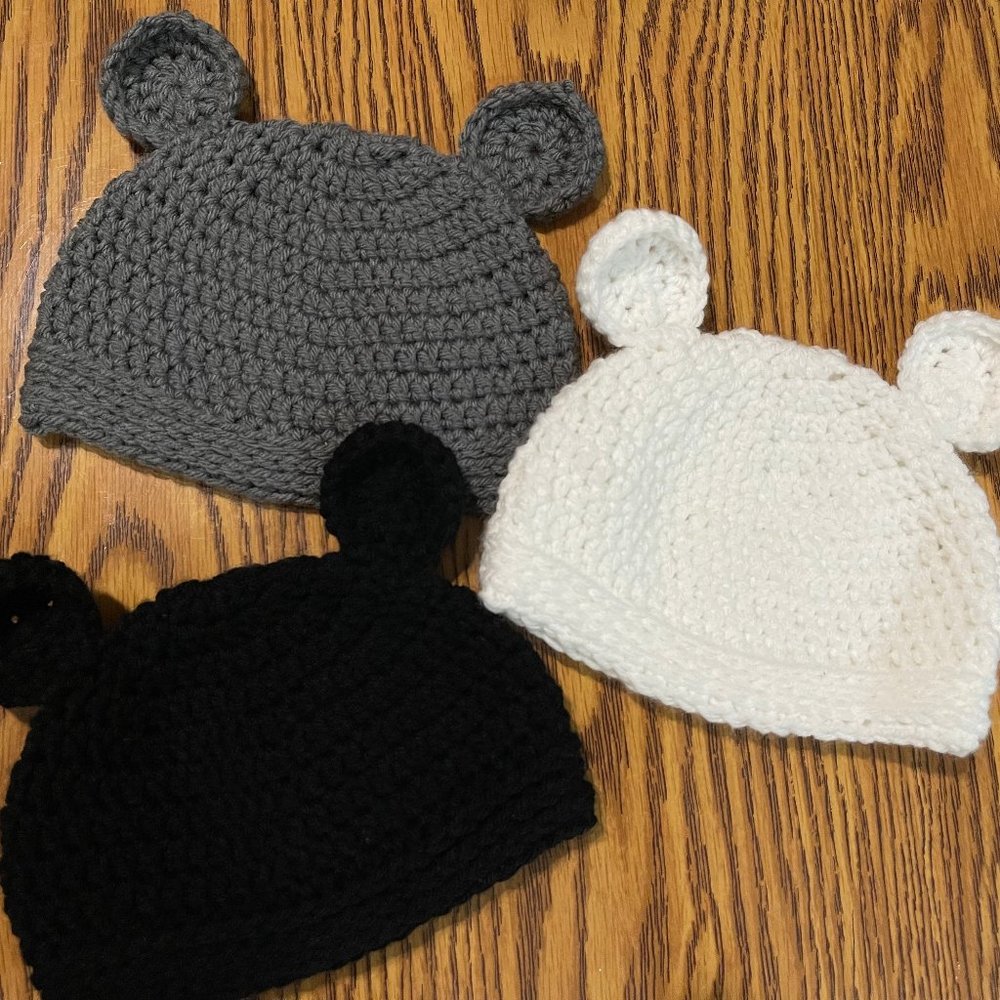 Crochet Baby Bear Beanie
